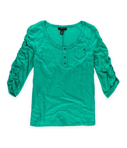 Style&co. Womens Pocket Henley Shirt seafoamgreen L