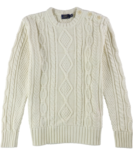 Ralph Lauren Womens Button-Shoulder Pullover Sweater cream L