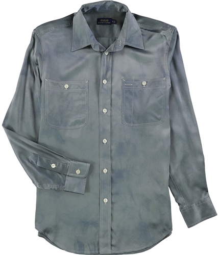 Ralph Lauren Womens Silk Button Up Shirt blutd 8