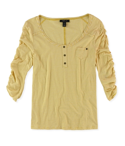 Style&co. Womens Stripe Faux Henley Shirt honeyglaze M
