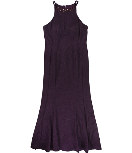 Nightway Womens Glitter Gown Dress purple 14