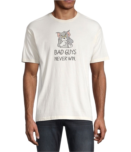Elevenparis Mens Bad Guys Never Win Graphic T-Shirt sago S