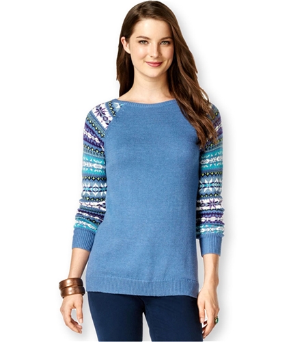 American Living Womens Fair-Isle Sleeves Pullover Sweater bbar 2XL