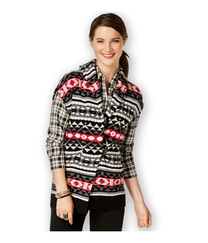 American Living Womens Fair-Isle-Print Sweater Vest blackmulti XS