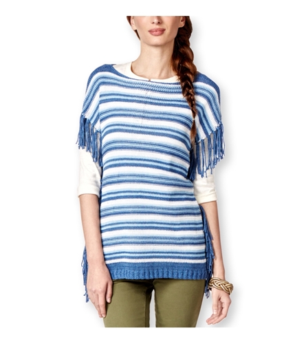 American Living Womens Striped Boat-Neck Pullover Sweater bluemu S