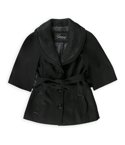 GUESS Womens Belted Cape Jacket black M
