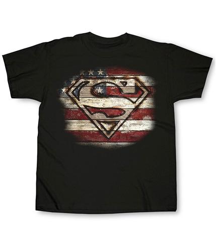 Superman Mens Branded Wood Graphic T-Shirt black S