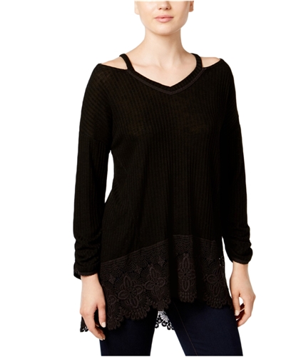 Style & Co. Womens High-Low Knit Blouse deepblack PXL