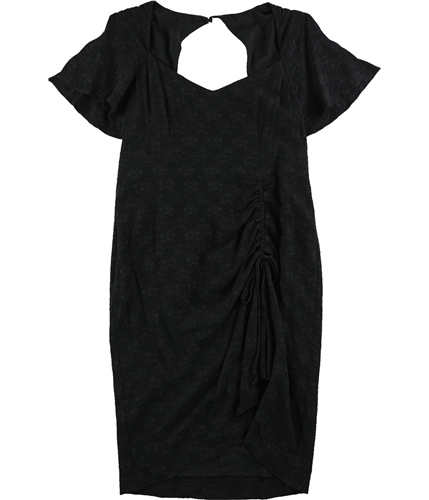 Nanette Lepore Womens Jacquard Portrait Asymmetrical Dress black 2