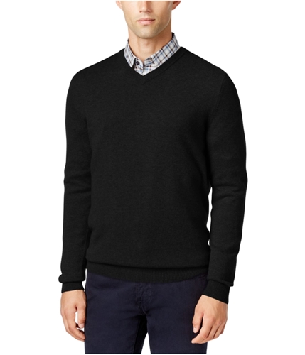 Club Room Mens Cashmere V-Neck Pullover Sweater deepblack S