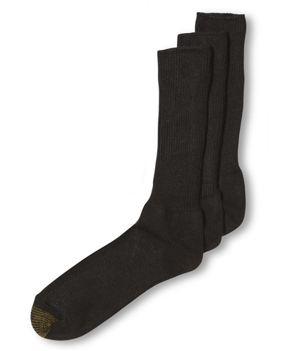 Gold Toe Mens Fluffies 3 Pack Midweight Socks brown 10-13