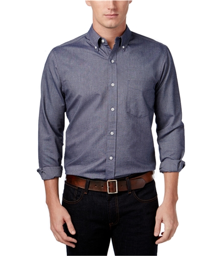 Club Room Mens Solid Long Sleeve Button Up Shirt freshindigo S