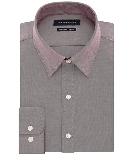 Tommy Hilfiger Mens Flex-Collar Button Up Dress Shirt navy 17.5