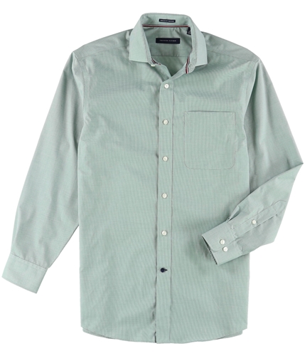 Tommy Hilfiger Mens Classic Regular Fit Button Up Dress Shirt evergreen 15