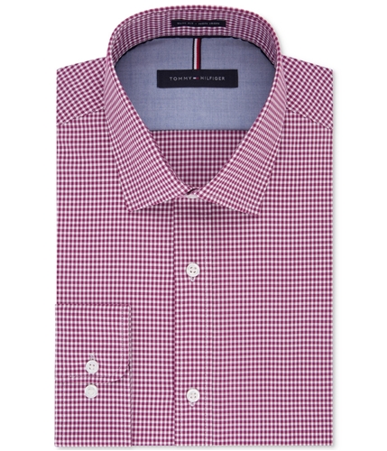 Tommy Hilfiger Mens Soft Touch Button Up Dress Shirt raspberry 18.5
