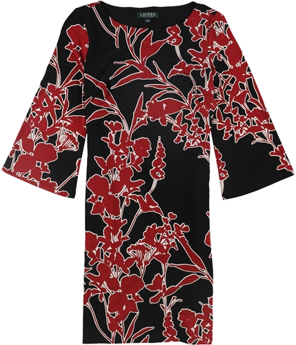 Ralph Lauren Womens Floral Print Shift Dress black 2