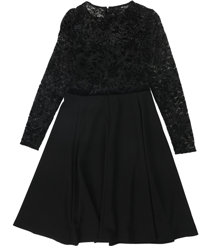 Ralph Lauren Womens Lace Floral Fit & Flare Dress black 2
