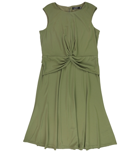 Ralph Lauren Womens Twist Front Fit & Flare Dress olive 18