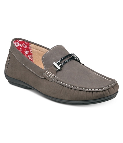 Stacy Adams Mens Braided Strap Moccasin Loafers gray 8