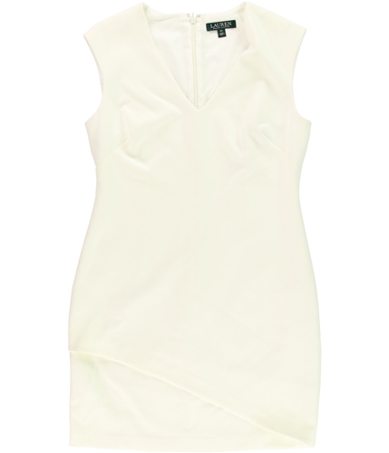 Ralph Lauren Womens Petite Stretch Crepe Sheath Dress pearl 12P