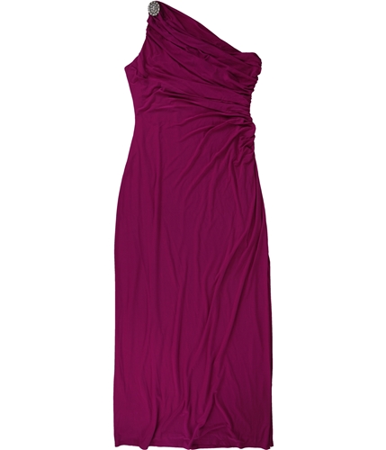 Ralph Lauren Womens Shoulder Brooch Gown Dress pink 14