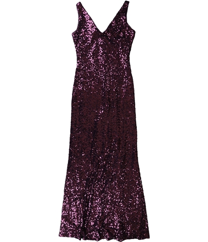 Ralph Lauren Womens Sequined V Neck Gown Dress purple 2