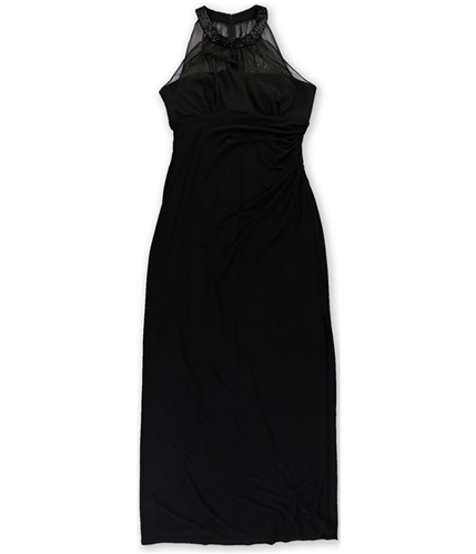 Ralph Lauren Womens Mesh Beaded Gown Dress blkblk 6