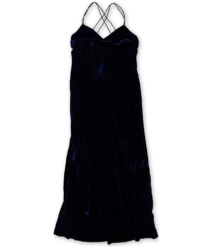 Ralph Lauren Womens Velvet A-line Gown Dress deepblue 8