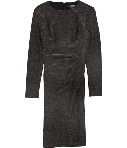 Ralph Lauren Womens Metallic Sheath Dress black 6