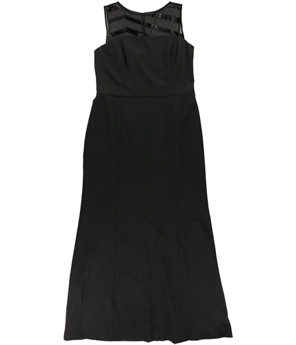 Ralph Lauren Womens Beaded Stripe Maxi Sheath Dress black 16