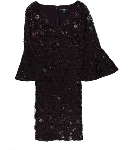 Ralph Lauren Womens Sequined A-line Dress purple 2