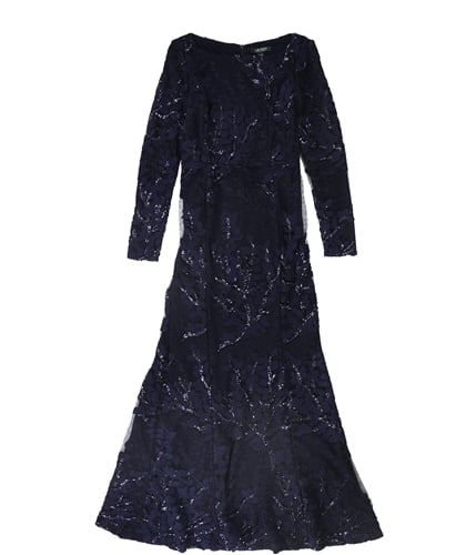 Ralph Lauren Womens Embellished Maxi Dress navy 4