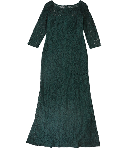 Ralph Lauren Womens Sheer-Sleeve Asymmetrical Dress green 2