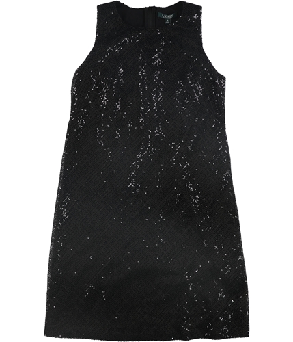 Ralph Lauren Womens Sequined Shift Dress black 4