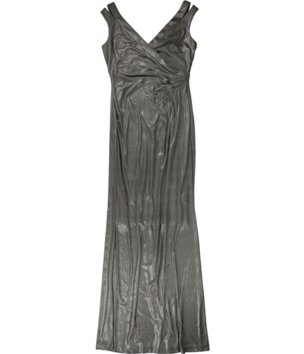 Ralph Lauren Womens Metallic Gown Dress silver 4