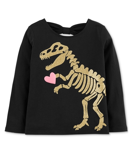 Carter's Girls Glitter Dinosaur Graphic T-Shirt black 2T