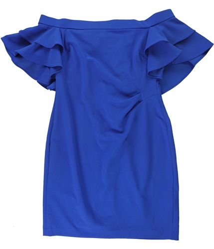 Ralph Lauren Womens Ruffle Off-Shoulder Dress blue 12P