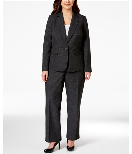 Le Suit Womens Textured Casual Trouser Pants black 22W/31