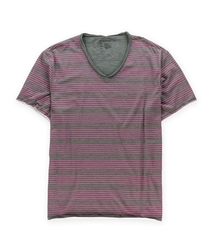 I-N-C Mens Stripe Graphic T-Shirt greyhtrpeony XL
