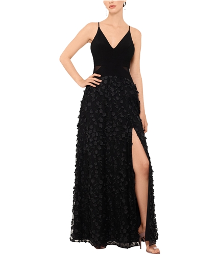 XSCAPE Womens Flowers Gown Dress black 2P