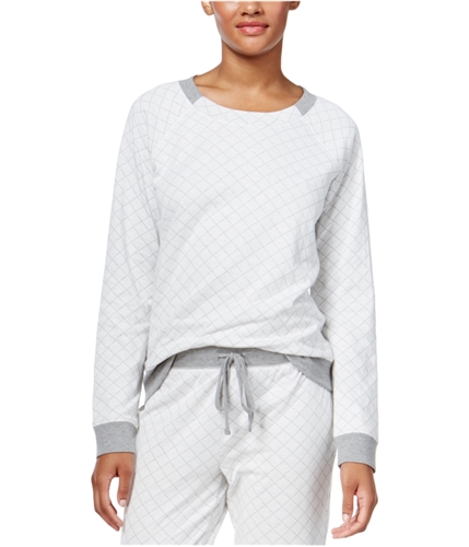 Alfani Womens Quilted Contrast Pajama Sweater stgreydiamond 2XL