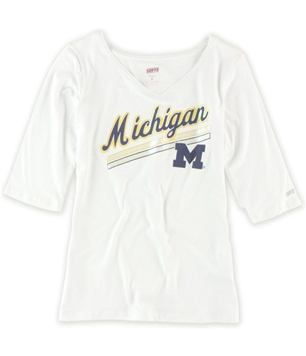 Soffe Womens U Of Michigan V-neck Graphic T-Shirt navy L