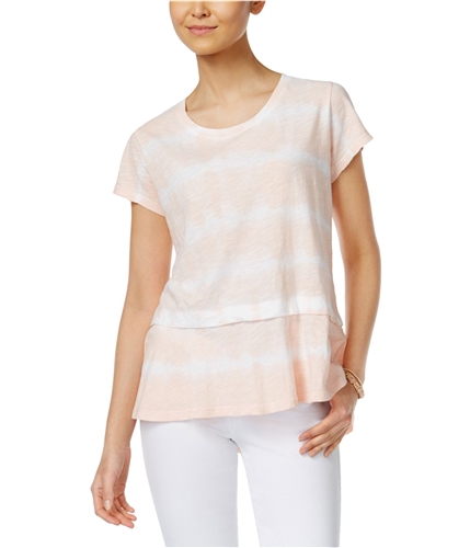 Style & Co. Womens Peplum Basic T-Shirt sealilystripe S