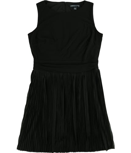 American Living Womens Pleated A-line Fit & Flare Dress blkblk 8