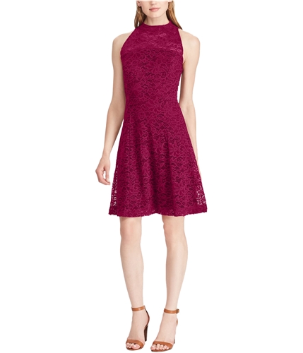 American Living Womens Lace A-line Dress red 6