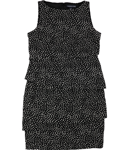 American Living Womens Tiered A-line Dress blkcolcrm 8