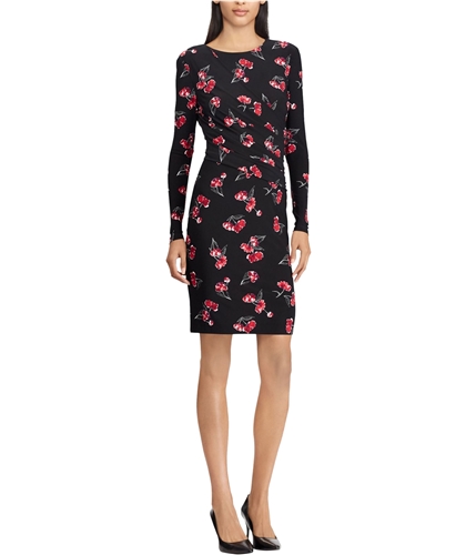 American Living Womens Floral-Print Jersey Dress red 2