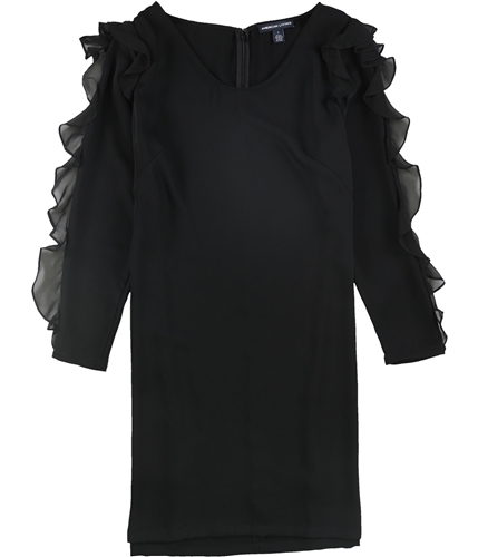American Living Womens Georgette A-line Dress black 2