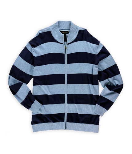 Club Room Mens Striped Knit Cardigan Sweater bluefoghtnavy 2XL