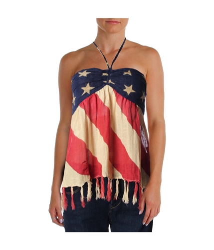 Ralph Lauren Womens American Flag Halter Top Shirt multicolored XL